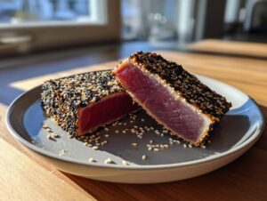 pan seared tuna steak - Featured